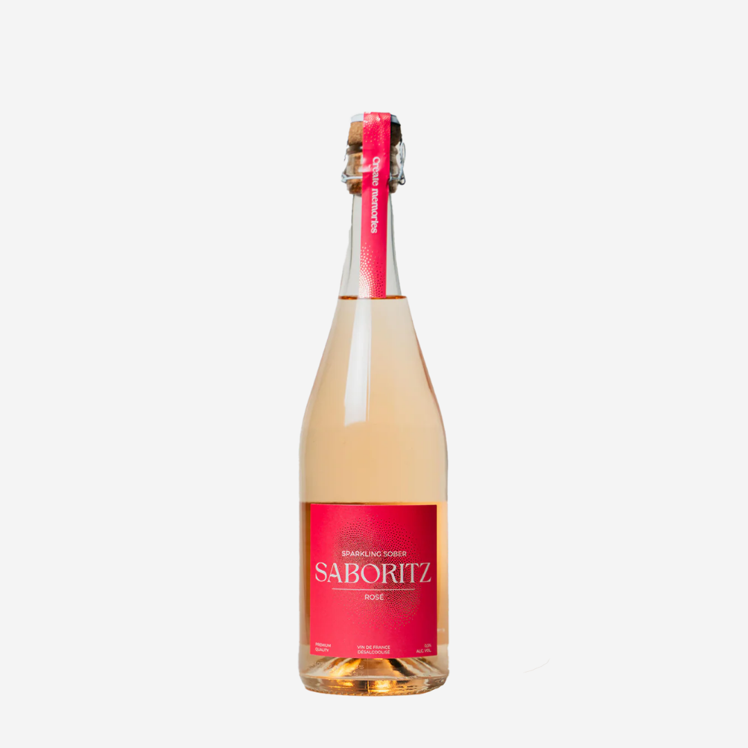 Saboritz Rosé alcoholvrije drank met roze grapefruit, helder flesje van 0,5 liter, verfrissend en fruitig aperitief