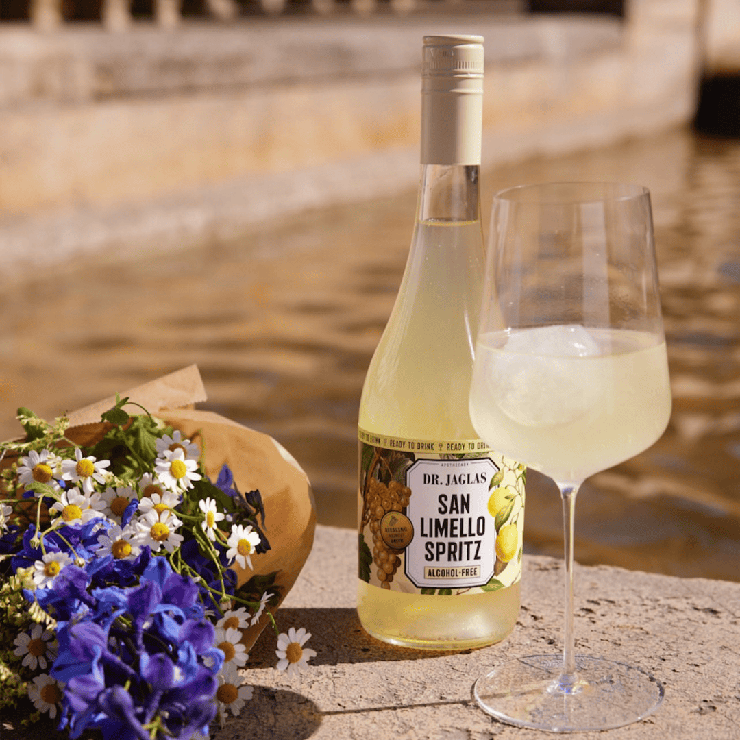 Alcoholvrije Limello Spritz: Dr. Jaglas San Limello Spritz – alcoholvrije ready-to-drink Spritz