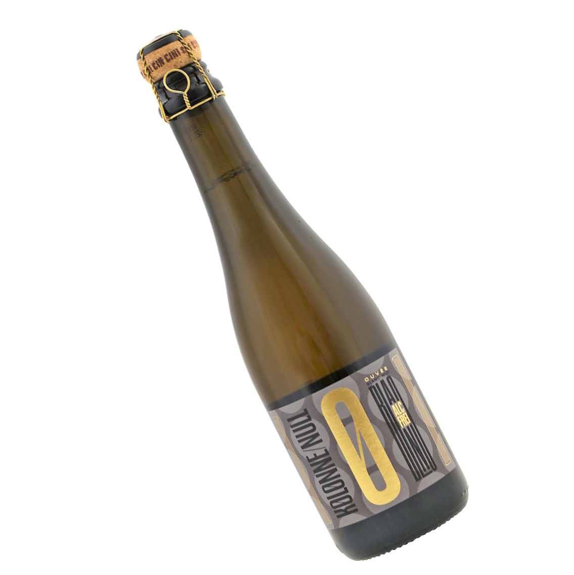 Kolonne Null Cuvée Blanc (0,375ltr), schuin in beeld. 