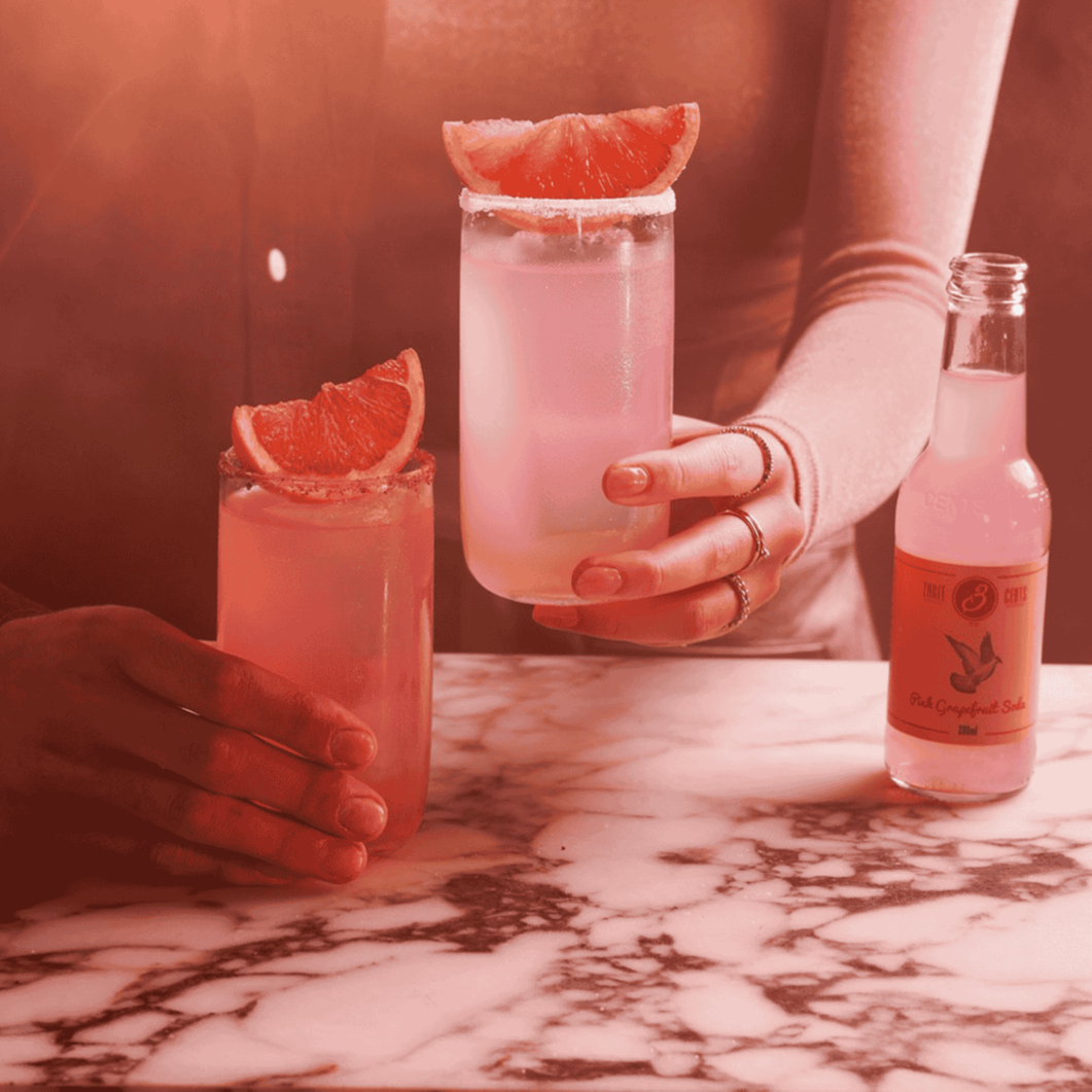 Three Cents Pink Grapefruit Soda | Mixer voor alcoholvrije Paloma cocktail