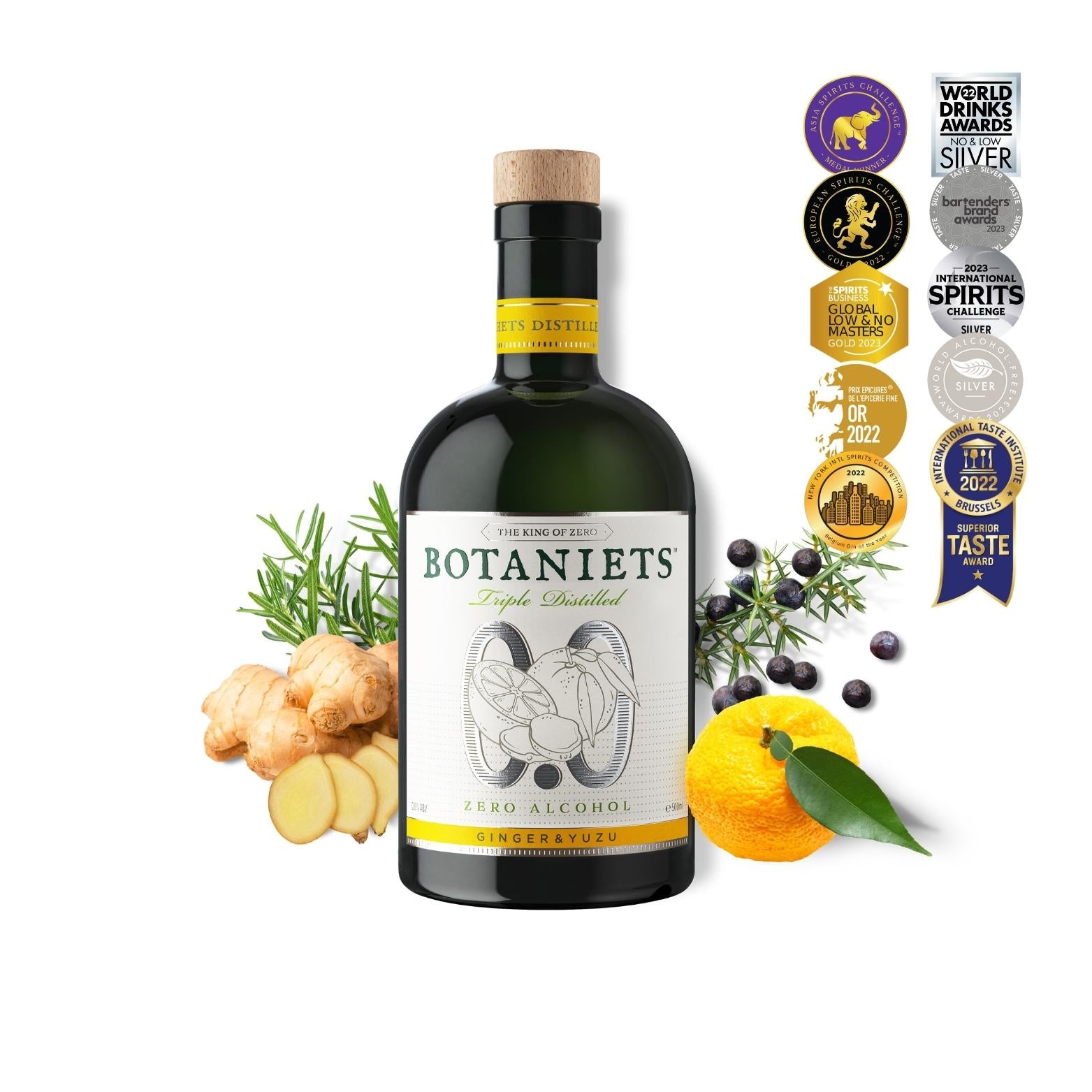 Botaniets Ginger-Yuzu Gin 0.0% + awards