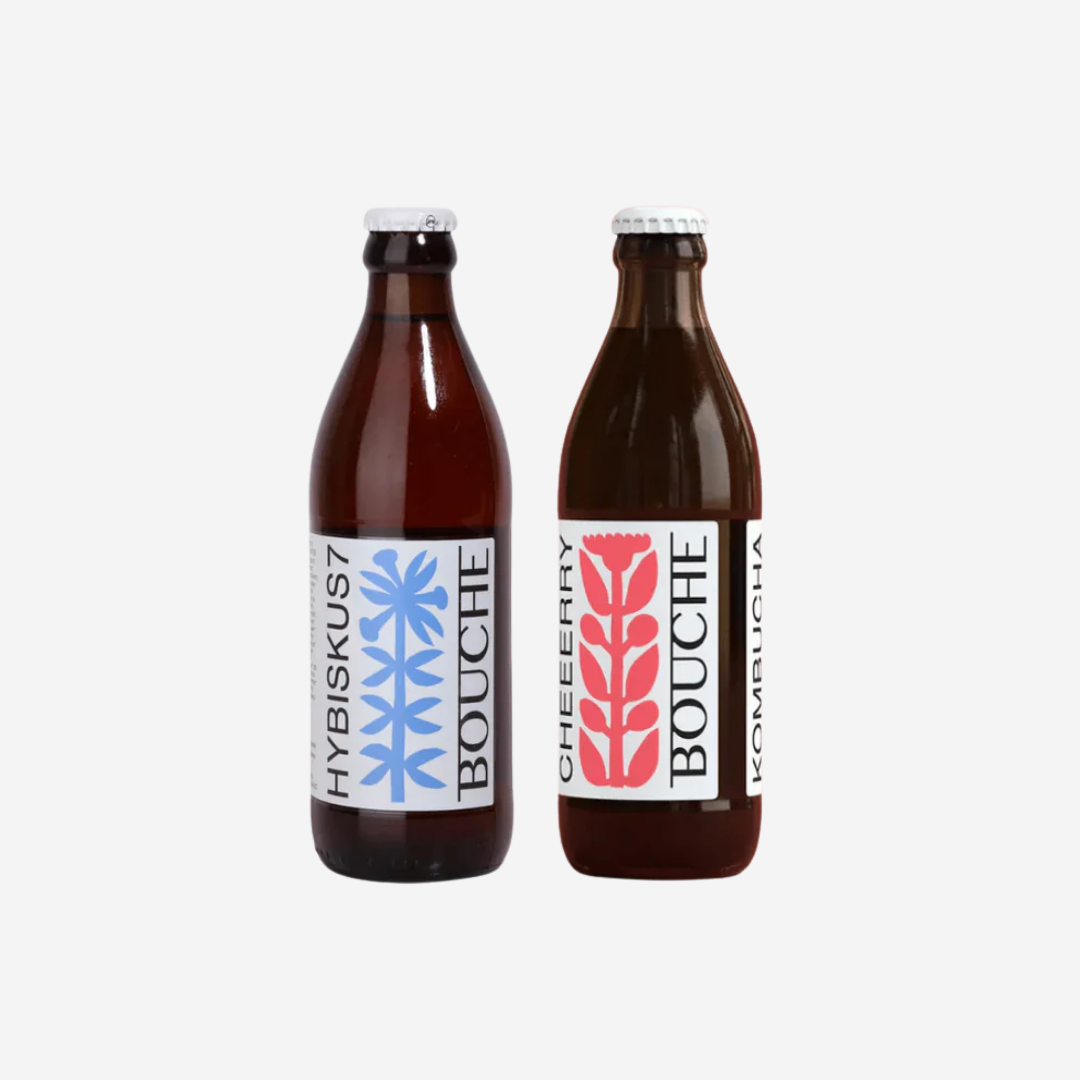 Bouche duo: Cheeery & Hybiskus kombucha