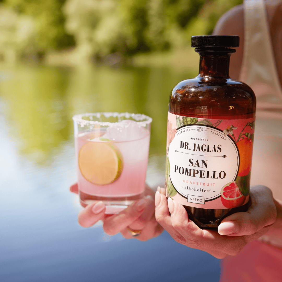 Alcoholvrije Paloma: Dr. Jaglas San Pompello – Pink Grapefruit alcoholvrije aperitief 