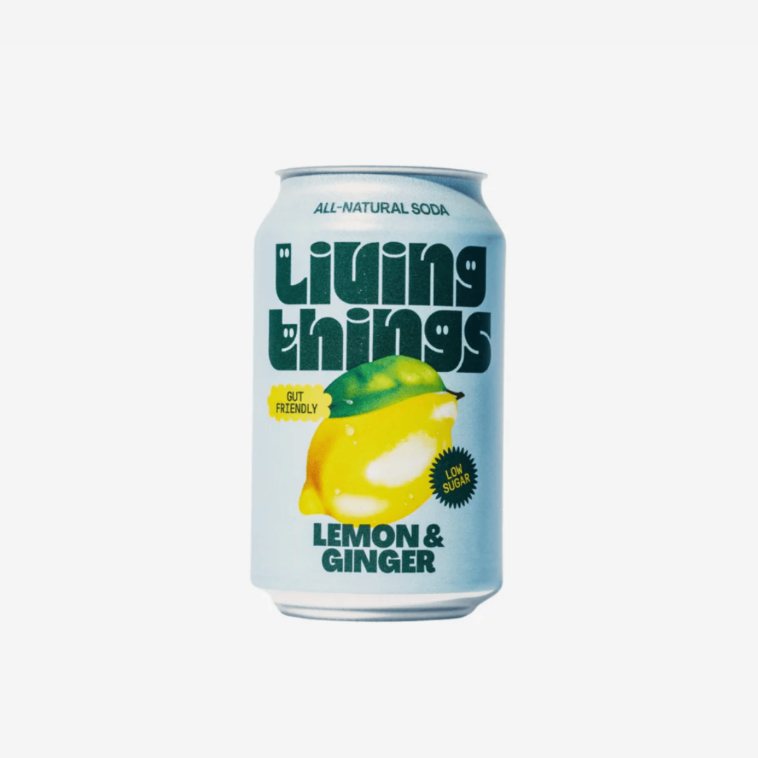Living Things Lemon & Ginger Sparkling | Prebiotische Soda Nono Zero