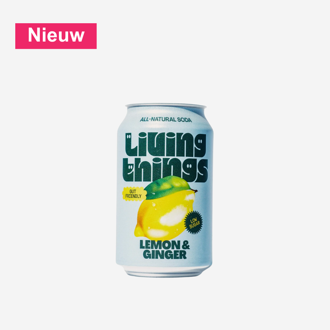 Living Things Lemon & Ginger Sparkling | Prebiotische Soda Bij Nono Zero te koop