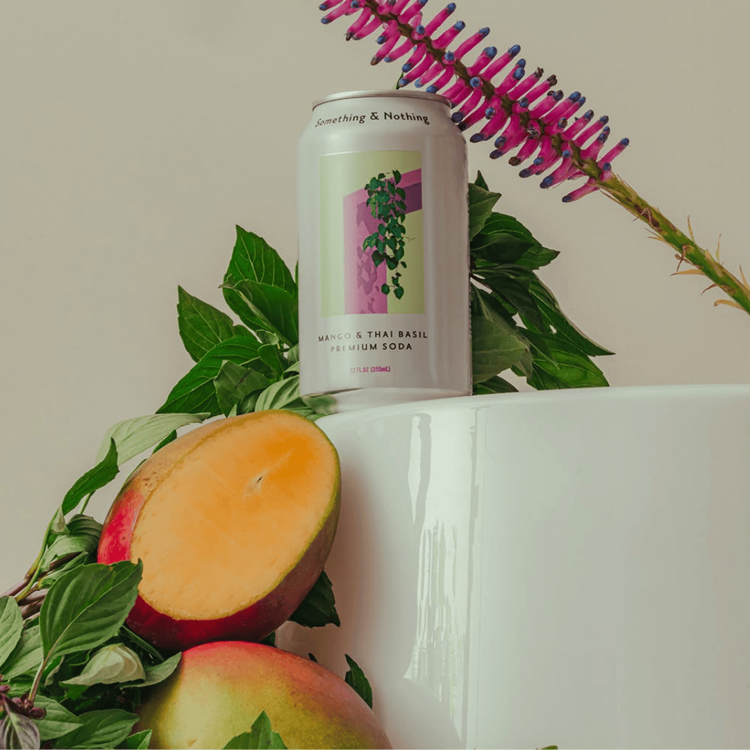 Something & Nothing Premium Soda – Mango & Thai Basil | Nono Zero