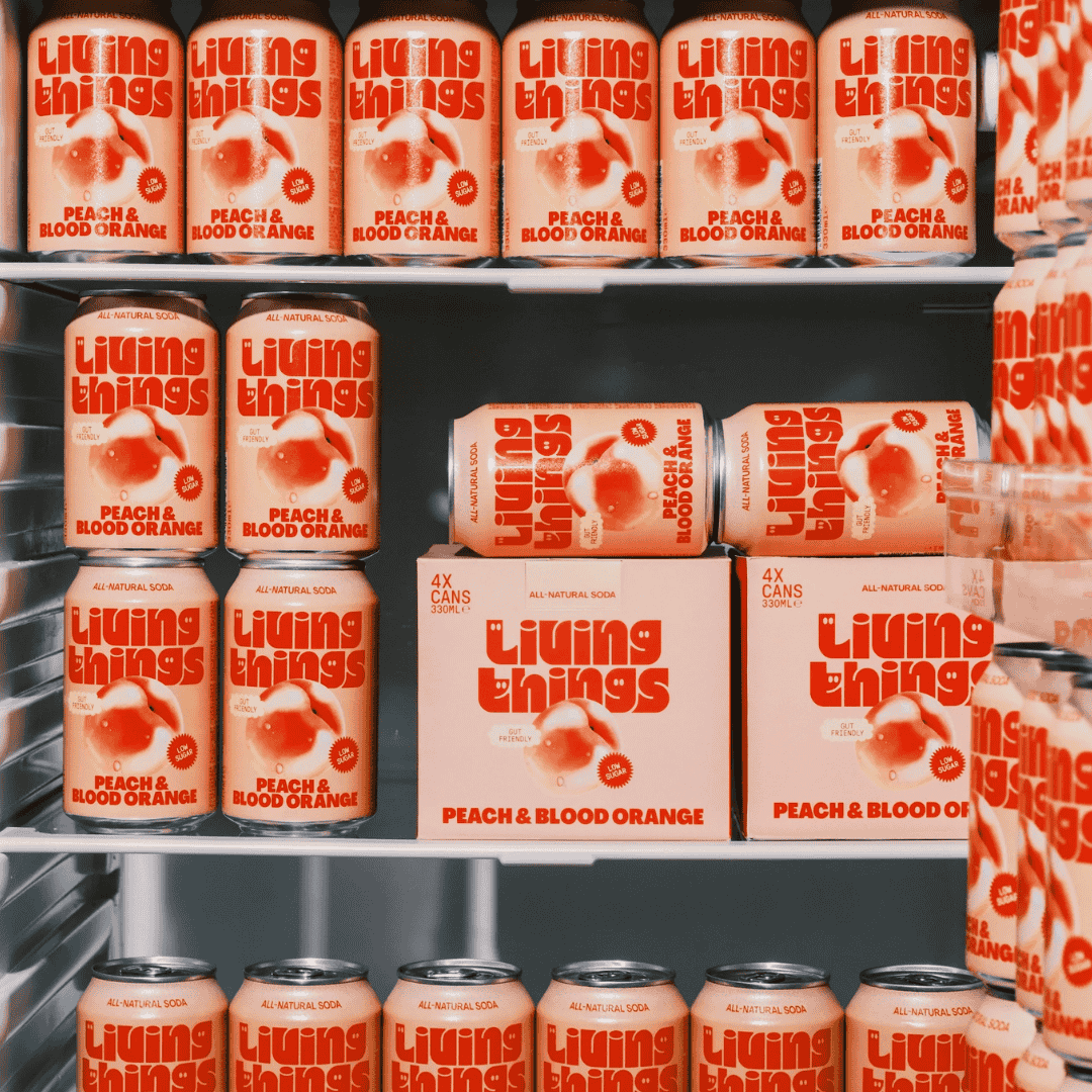 Living Things Peach & Blood Orange | Prebiotische Soda fridge 